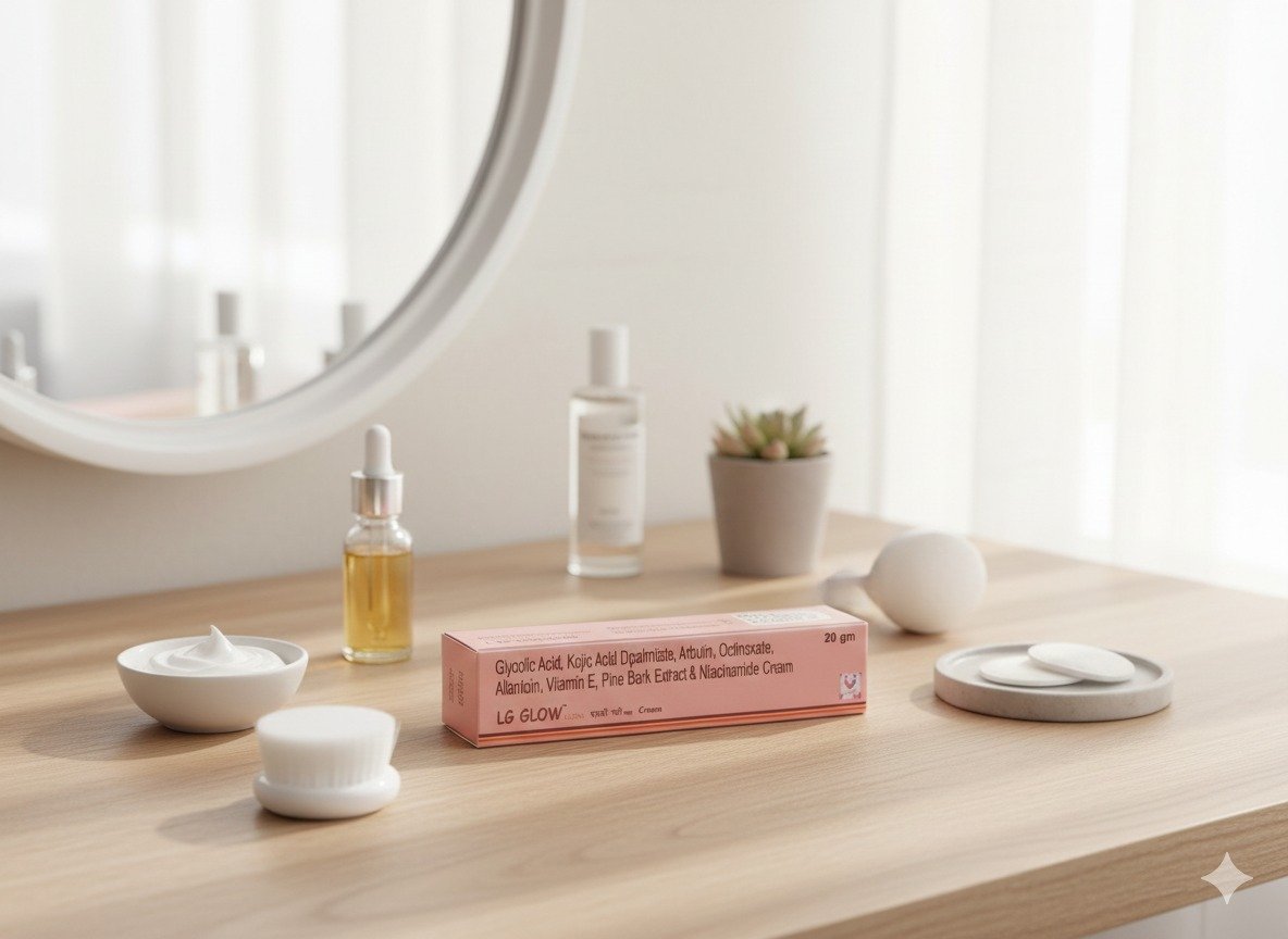 LG Glow_2 Glycolic Acid, Kojic Acid Dipalmitate, Arbutin, Octinoxate, Allantion, Vitamin E, Pipe Bark Extract & Niacinamide Cream - Image 4