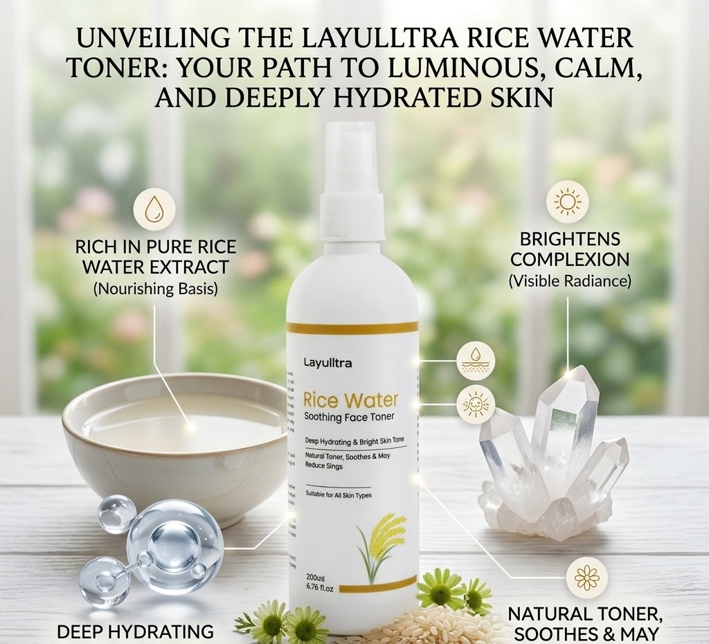 layultra rice water smoothing face toner for korean glass skin glowing skin layultra rice water smoothing face toner for korean glass skin glowing skin