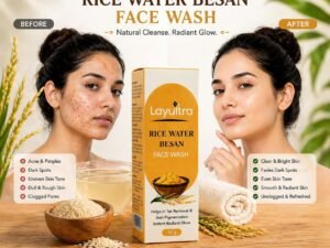 layultra rice water and besan face wash for clear glowing skin